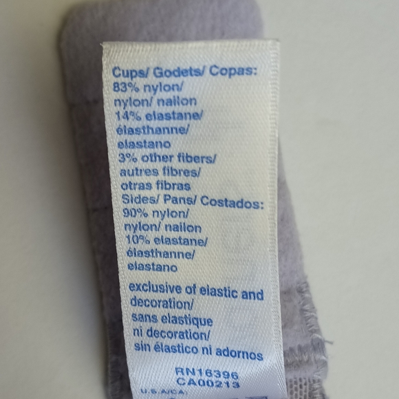 Warner's Underwire Bra Lightly Padded - Women's Size 36C Lavender Lace - Picture 9 of 9